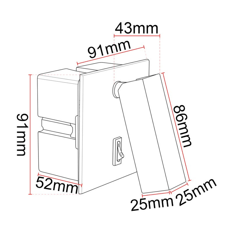 Liseuse murale LED KAZABED ALK25 – 3 W – vue 4