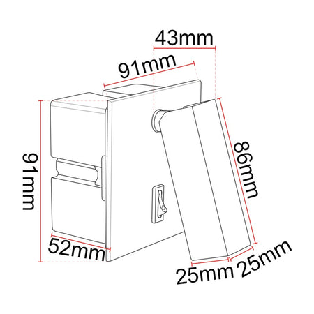 Liseuse murale LED KAZABED ALK25 – 3 W – vue 4