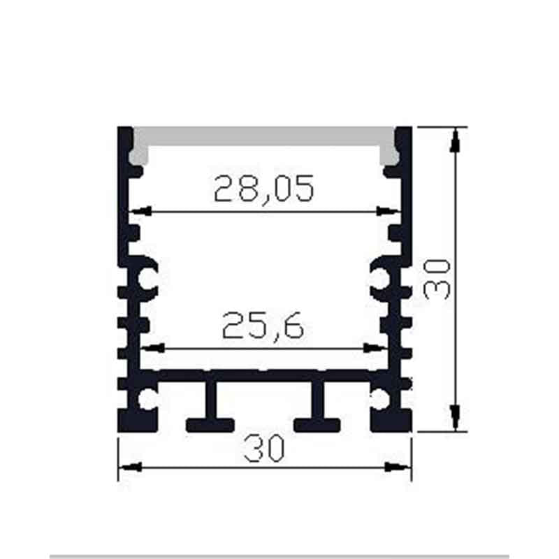 Profilé aluminium pour ruban LED LSP30/38-30 – vue 2
