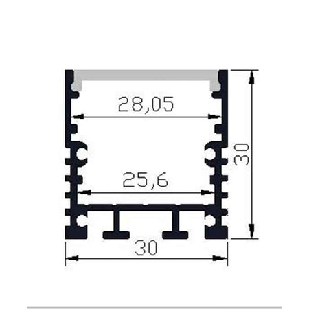 Profilé aluminium pour ruban LED LSP30/38-30 – vue 2