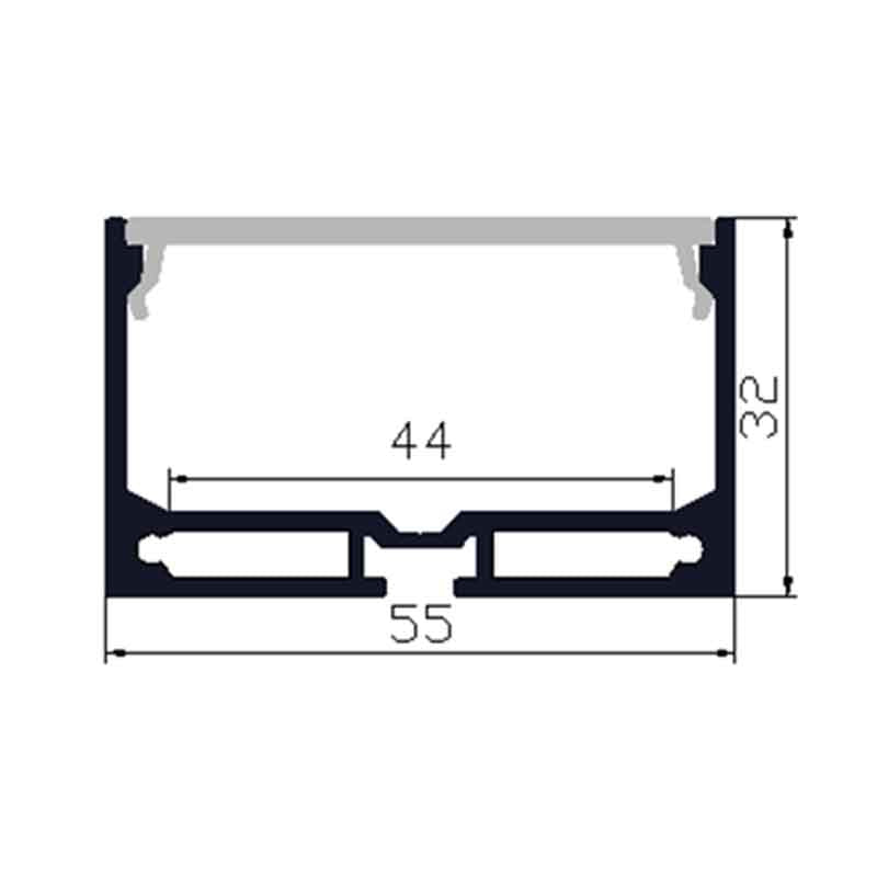Profilé aluminium pour ruban LED LSP55/70-32 – vue 2