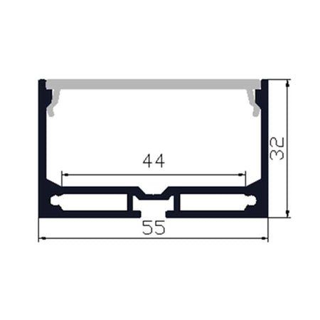 Profilé aluminium pour ruban LED LSP55/70-32 – vue 2