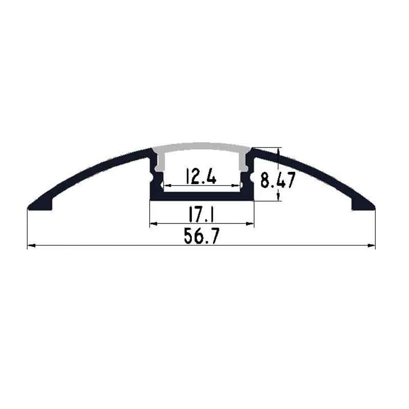 Profilé aluminium pour ruban LED LSP57-8.5 – vue 2