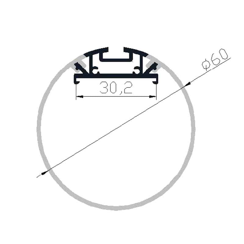 Profilé aluminium pour ruban LED LSP60/120-60/120 – vue 2