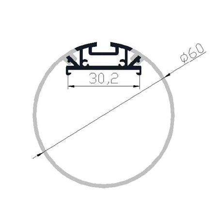 Profilé aluminium pour ruban LED LSP60/120-60/120 – vue 2