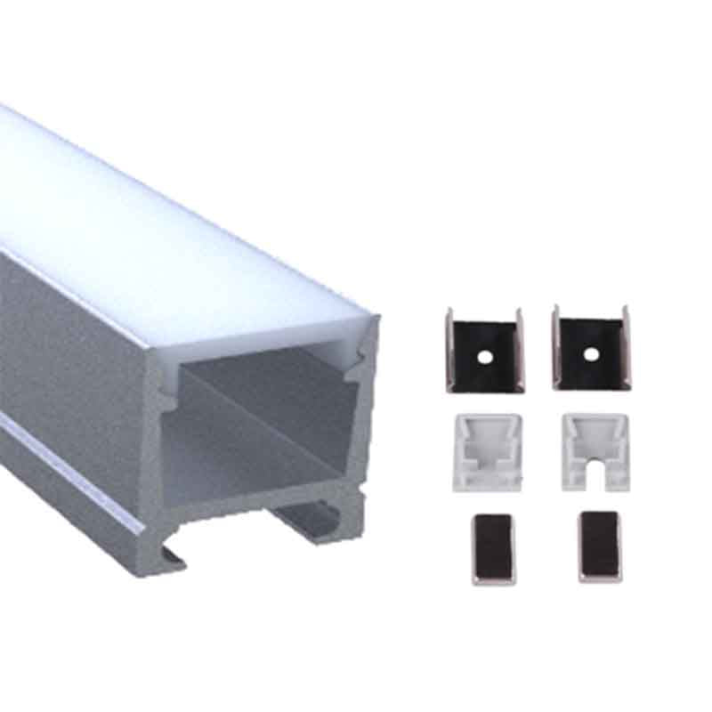 Profilé aluminium pour ruban LED LSPM14-14 – aimanté – vue 1