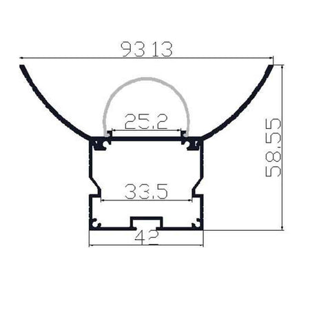 Profilé aluminium pour ruban LED LSP93-59 – vue 2
