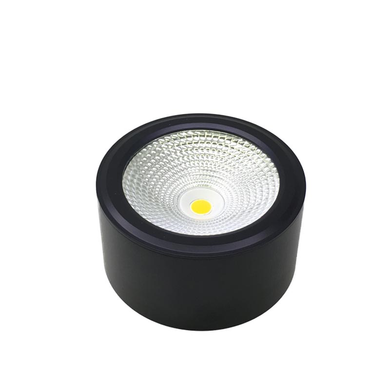 Plafonnier LED rond – noir, blanc neutre 4500 K, Ø 90 mm, 7 W – vue 1