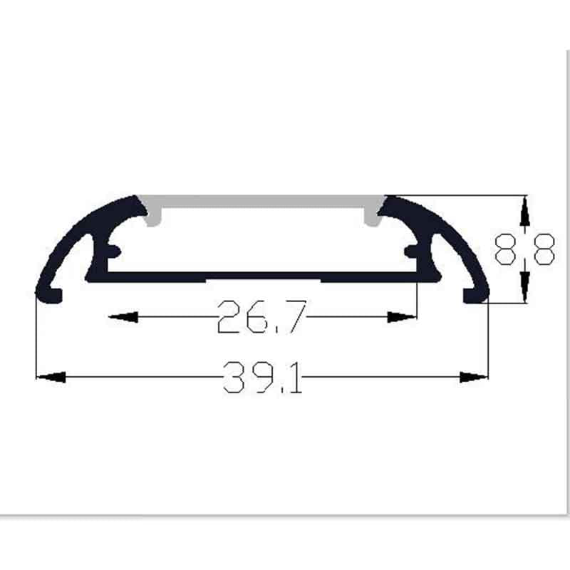 Profilé aluminium pour ruban LED LSP39-09 – vue 2