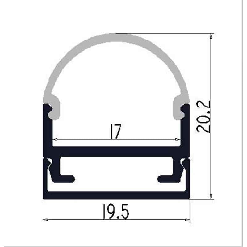 Profilé aluminium pour ruban LED LSP19.5-20 – vue 4