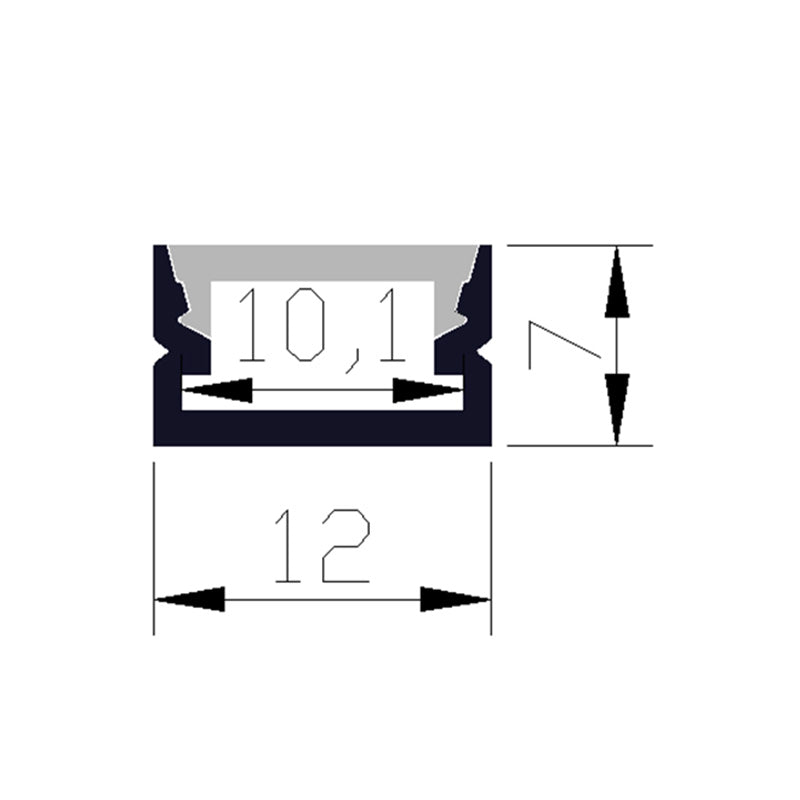 Profilé aluminium pour ruban LED LSP12-07 – vue 2