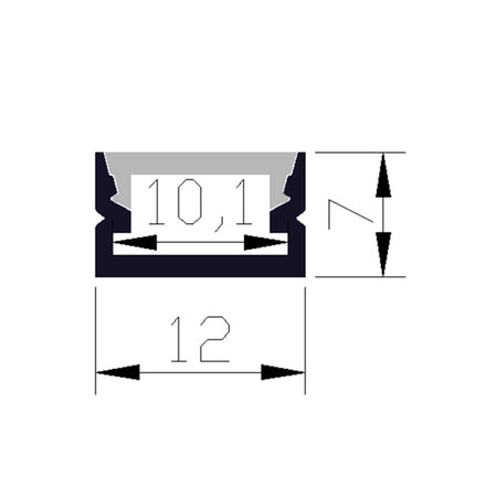Profilé aluminium pour ruban LED LSP12-07 – vue 2