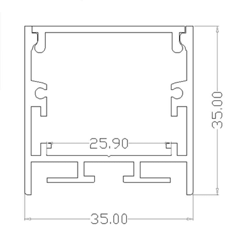 Profilé aluminium pour ruban LED LSP35/50-35 – vue 2