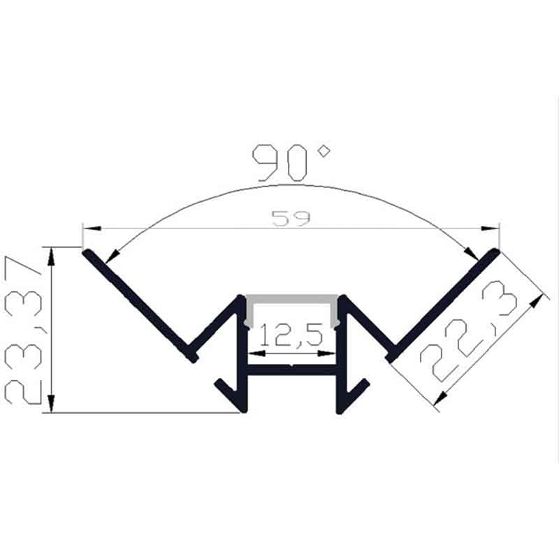 Profilé aluminium pour ruban LED LSP59-23 – vue 3