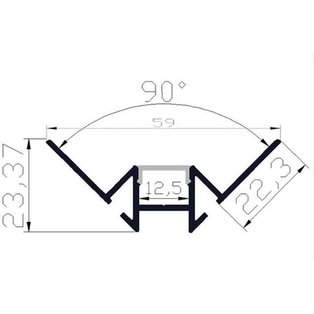 Profilé aluminium pour ruban LED LSP59-23 – vue 3