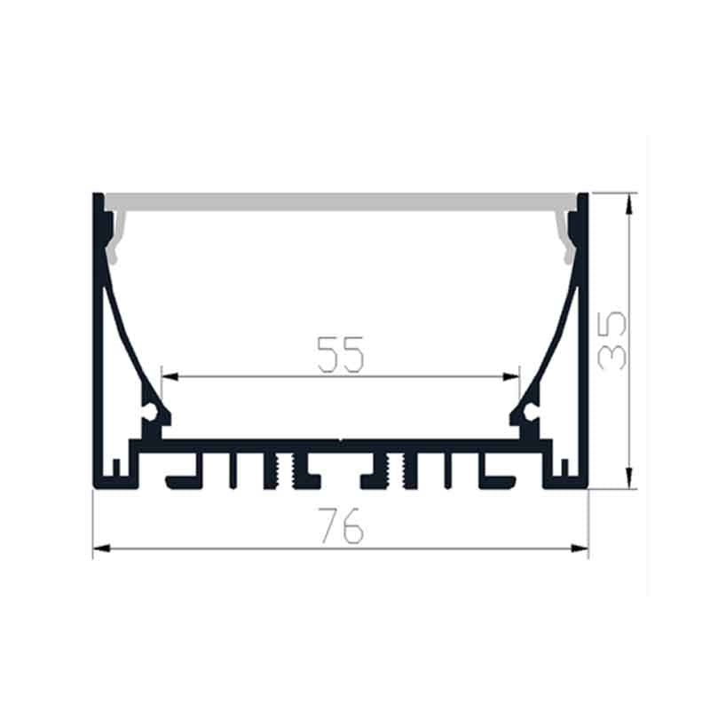 Profilé aluminium pour ruban LED LSP76/91-35 – vue 2