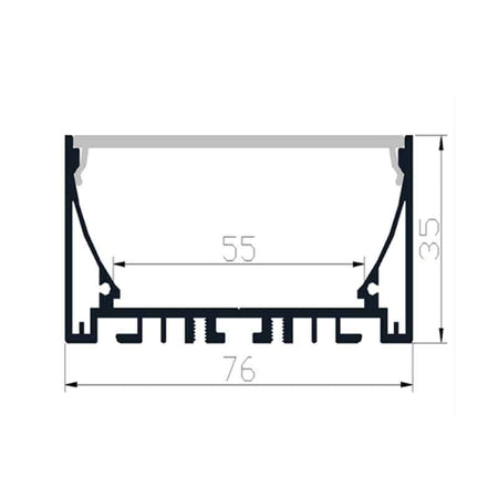 Profilé aluminium pour ruban LED LSP76/91-35 – vue 2
