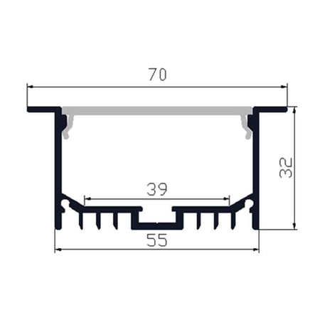 Profilé aluminium pour ruban LED LSP55/70-32 – vue 4