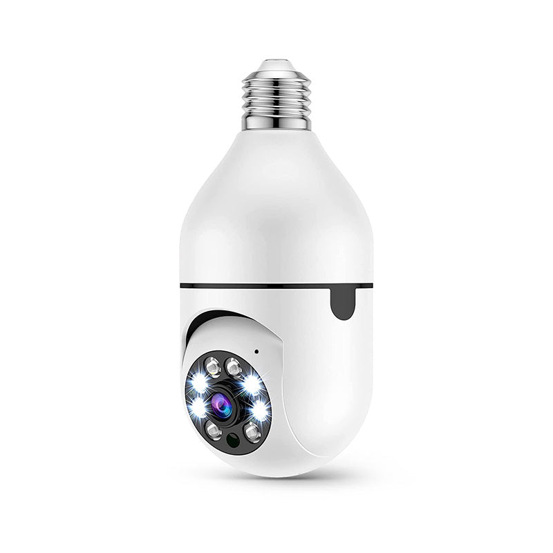 Caméra de surveillance dôme E27 – Wifi, PTZ, blanc – vue 1