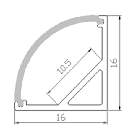Profilé aluminium pour ruban LED LSP16-16 – vue 4