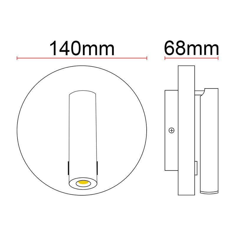Liseuse murale LED KAZABED ALUK140R – 11 W – vue 4