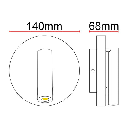 Liseuse murale LED KAZABED ALUK140R – 11 W – vue 4