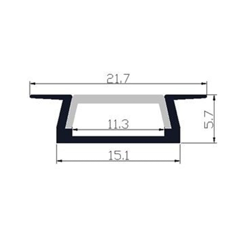 Profilé aluminium pour ruban LED LSP22-06 – vue 2