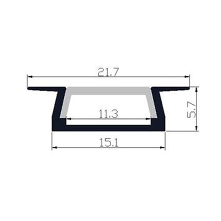Profilé aluminium pour ruban LED LSP22-06 – vue 2