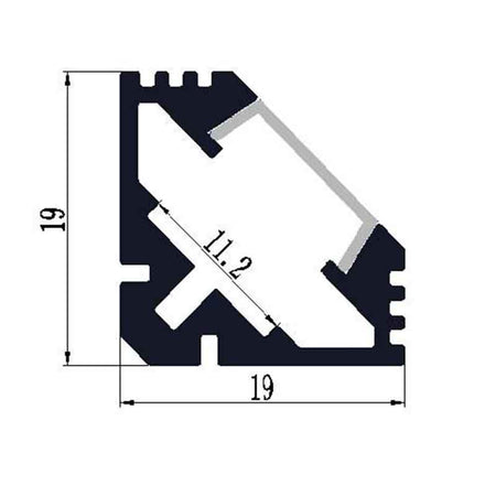 Profilé aluminium pour ruban LED LSP19-09 – vue 2