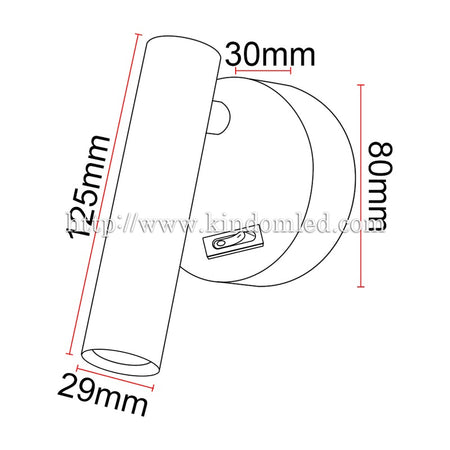 Liseuse murale LED KAZABED ALK11 – 3 W – vue 4
