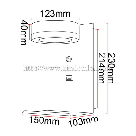 Liseuse murale LED KAZABED ALUK21 – USB, 6 W – vue 5