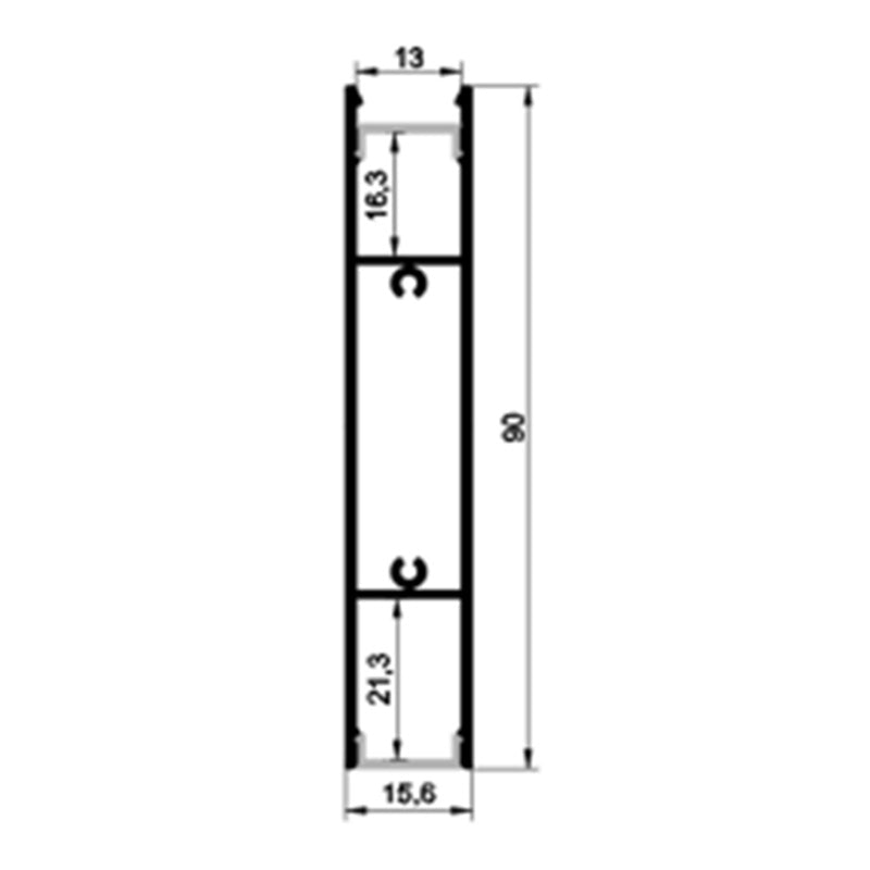 Profilé aluminium pour ruban LED LSP90-15 – vue 3