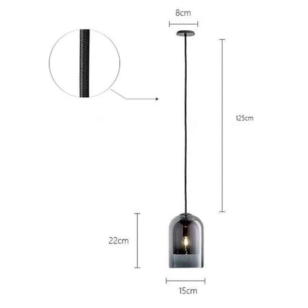 Suspension KAZABELL – verre, E27 – vue 9