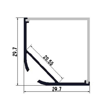 Profilé aluminium pour ruban LED KD-LSP30-30 – vue 4
