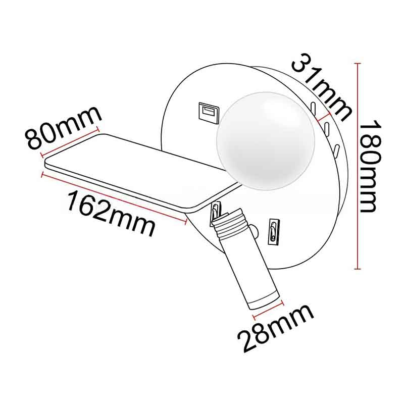 Liseuse murale LED KAZABED ALUK11 – USB, 8 W – vue 6