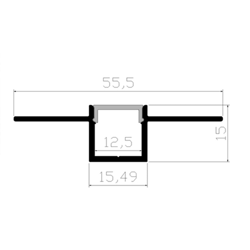 Profilé aluminium pour ruban LED LSP56-15 – vue 2