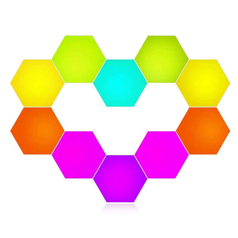 Applique hexagonale KAZAHEX HL10 – connectée Tuya, multicolore RGB – vue 1