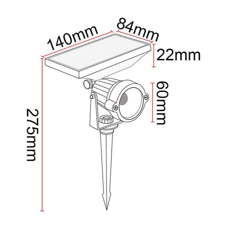 Spot de jardin solaire KAZABEANIE – 5 W – vue 4