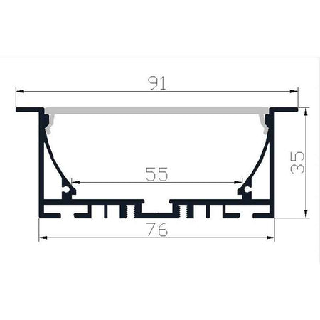 Profilé aluminium pour ruban LED LSP76/91-35 – vue 4