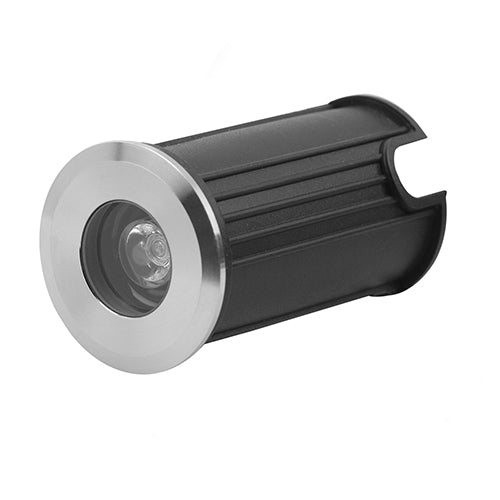 Spot encastré au sol KAZAUND S – inox, 1 W – vue 1