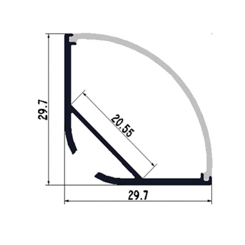 Profilé aluminium pour ruban LED KD-LSP30-30 – vue 2