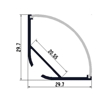Profilé aluminium pour ruban LED KD-LSP30-30 – vue 2