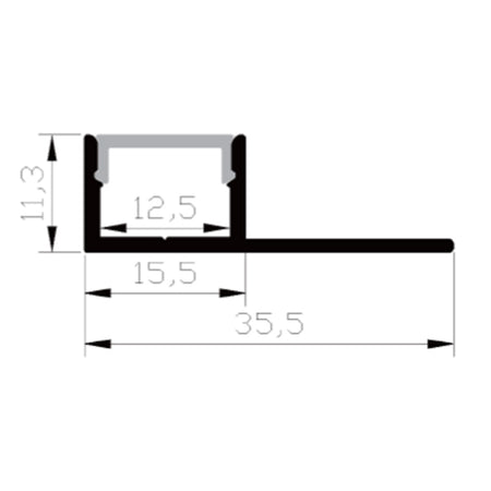 Profilé aluminium pour ruban LED LSP35-10 – vue 2