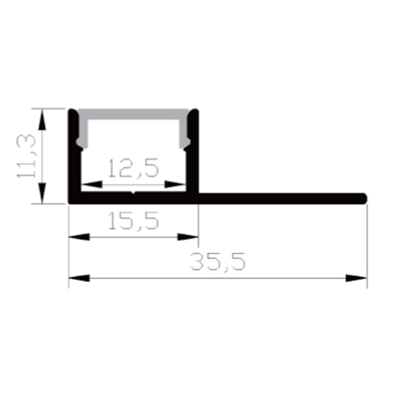 Profilé aluminium pour ruban LED LSP35-10 – vue 2