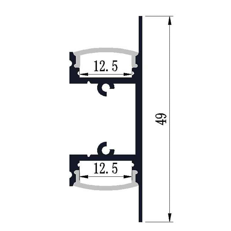 Profilé aluminium pour ruban LED LSP13-49 – vue 2