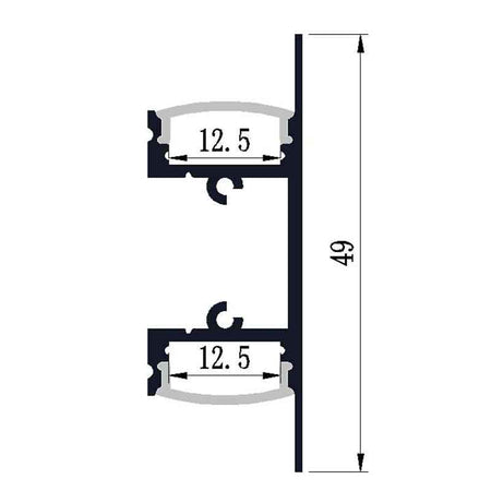 Profilé aluminium pour ruban LED LSP13-49 – vue 2