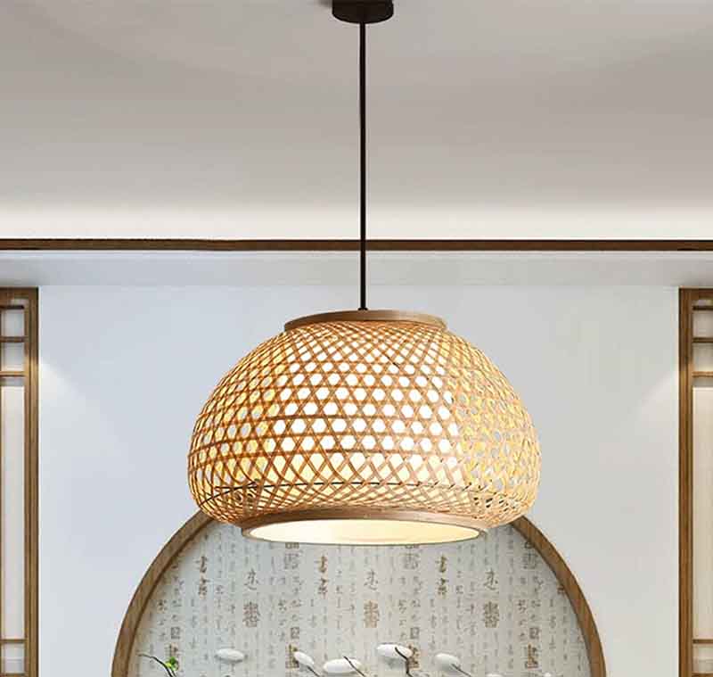 Suspension KAZAMUSH – bambou, E27 – vue 2