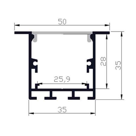 Profilé aluminium pour ruban LED LSP35/50-35 – vue 4