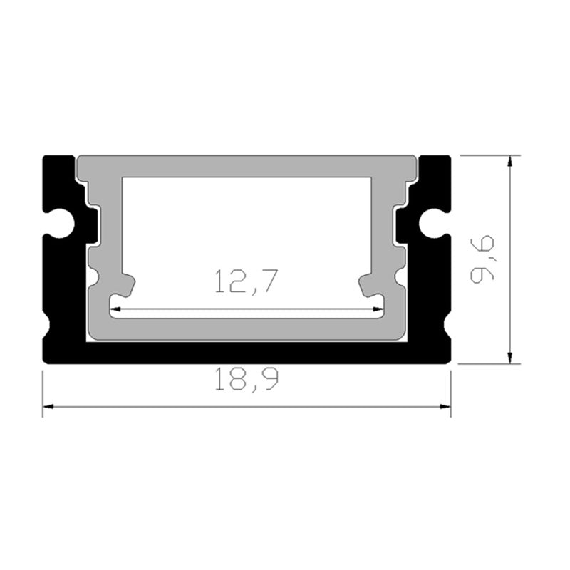 Profilé aluminium pour ruban LED LSP19/28-10 – en saillie, encastrable – vue 2