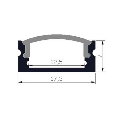 Profilé aluminium pour ruban LED LSP17/25-07 – en saillie, encastrable – vue 2